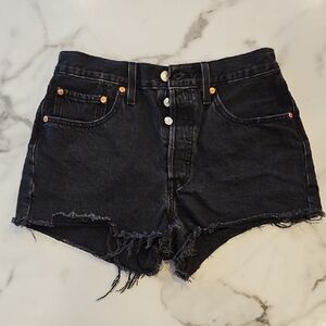 Levi's 501 Black Denim Women Shorts